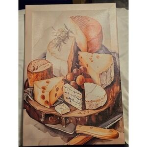 Canvas Print Art Cheese Board Assortment with Grapes‎ and Knives